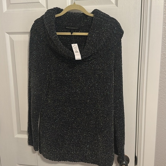 Black Sparkly Cowl Neck Sweater from White House Black Market - size LP - Picture 7 of 8